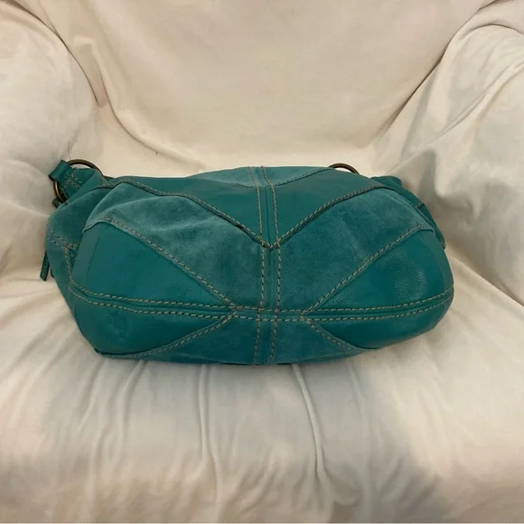 FOSSIL Soft Leather Tote Shoulder Bag in Aqua Color - Picture 10 of 10
